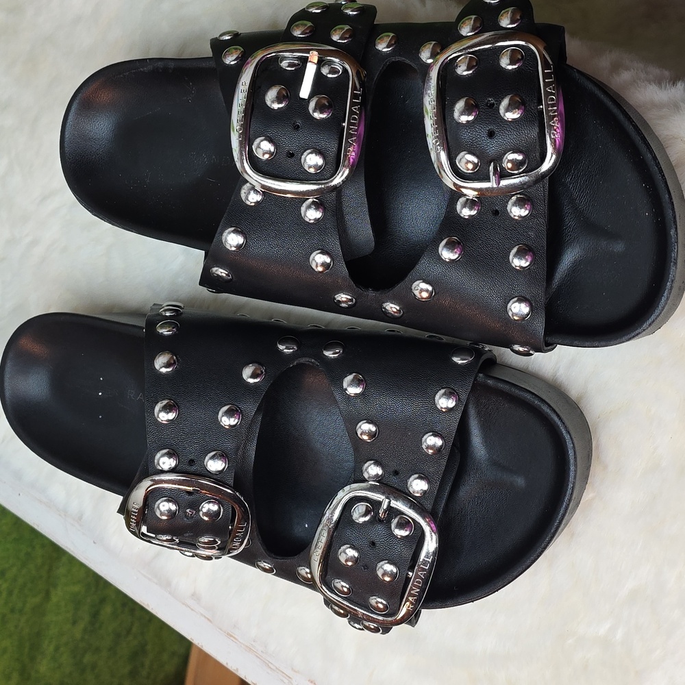 Loeffler Randall Black Studded Sandals In 9 - Picture 4 of 10